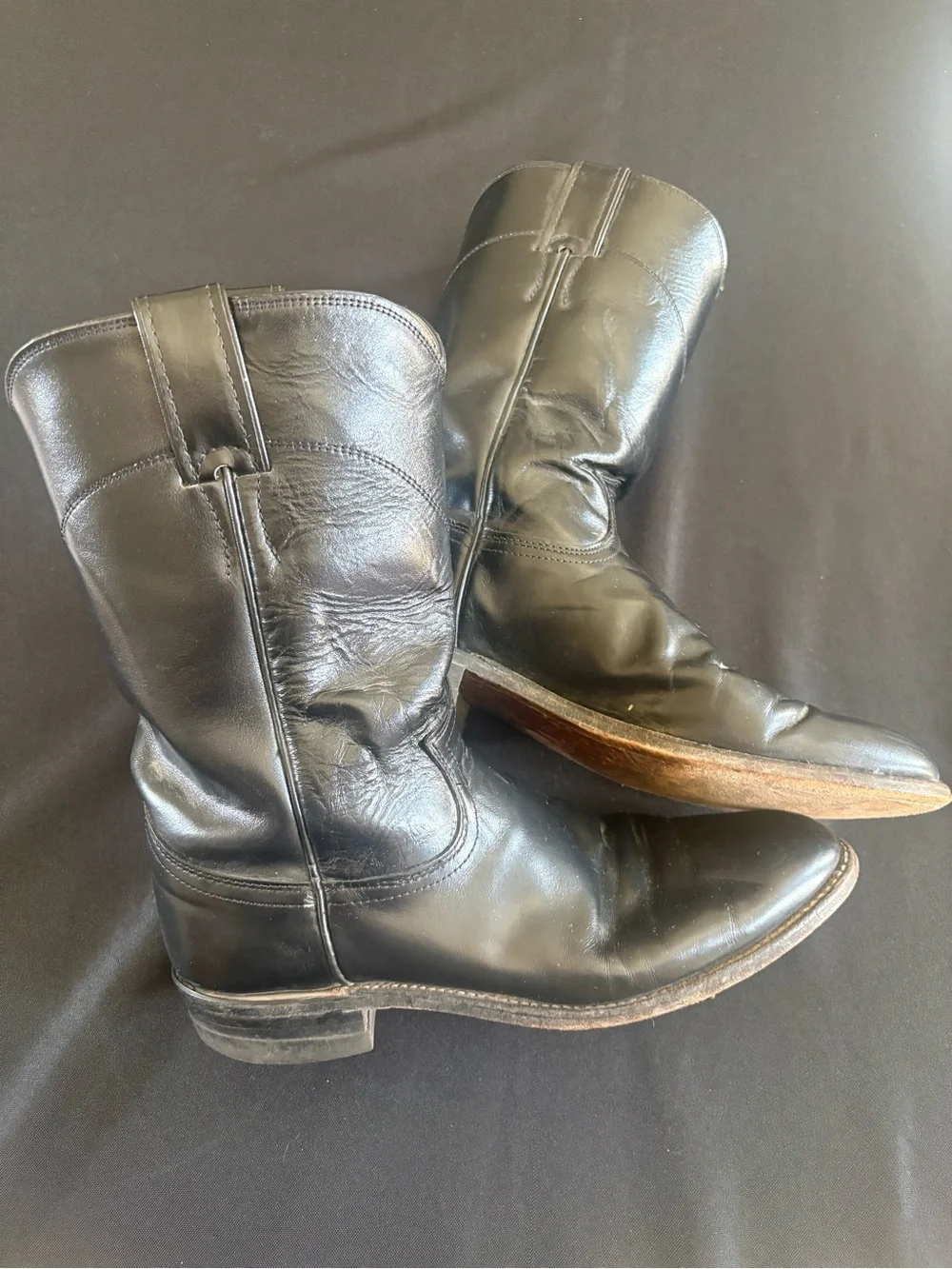 Justin Classic Black Leather Boots